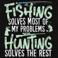 Funny Fishing & Hunting Fishing Solves My Problems Ladies PosiCharge Tri-Blend Wicking Tank