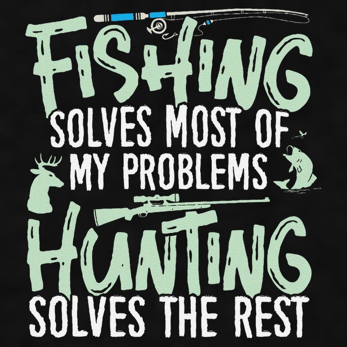 Funny Fishing & Hunting Fishing Solves My Problems Ladies PosiCharge Tri-Blend Wicking Tank