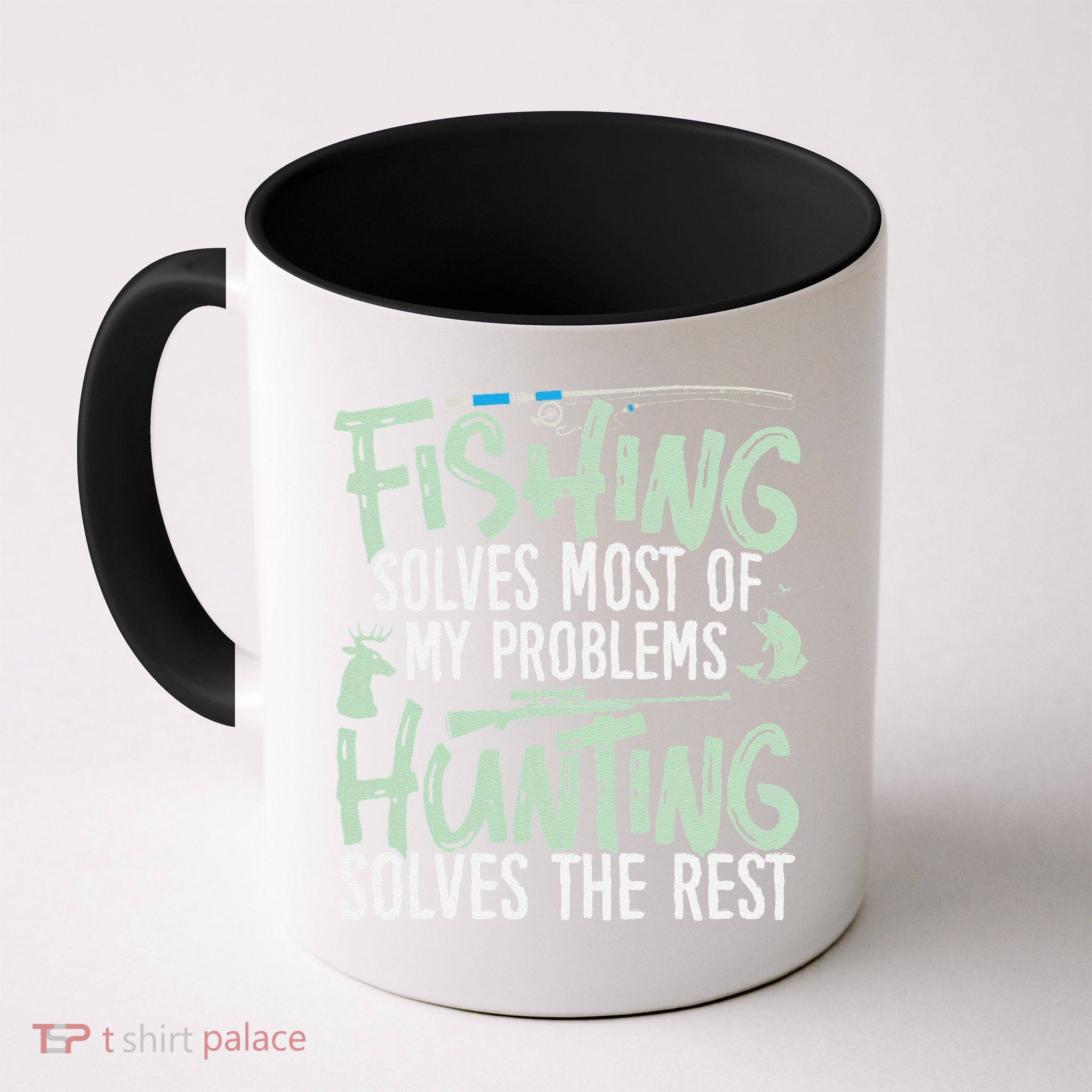 Funny Fishing & Hunting Fishing Solves My Problems Mug