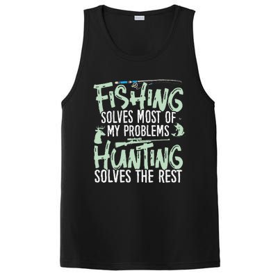 Funny Fishing & Hunting Fishing Solves My Problems PosiCharge Competitor Tank