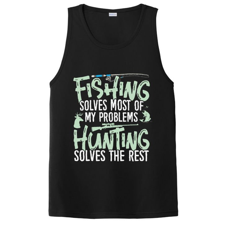 Funny Fishing & Hunting Fishing Solves My Problems PosiCharge Competitor Tank