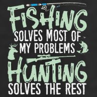 Funny Fishing & Hunting Fishing Solves My Problems Microfiber Hand Towel