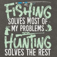 Funny Fishing & Hunting Fishing Solves My Problems Cotton Canvas Backpack