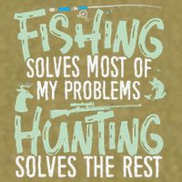 Funny Fishing & Hunting Fishing Solves My Problems Garment-Dyed Women's Muscle Tee