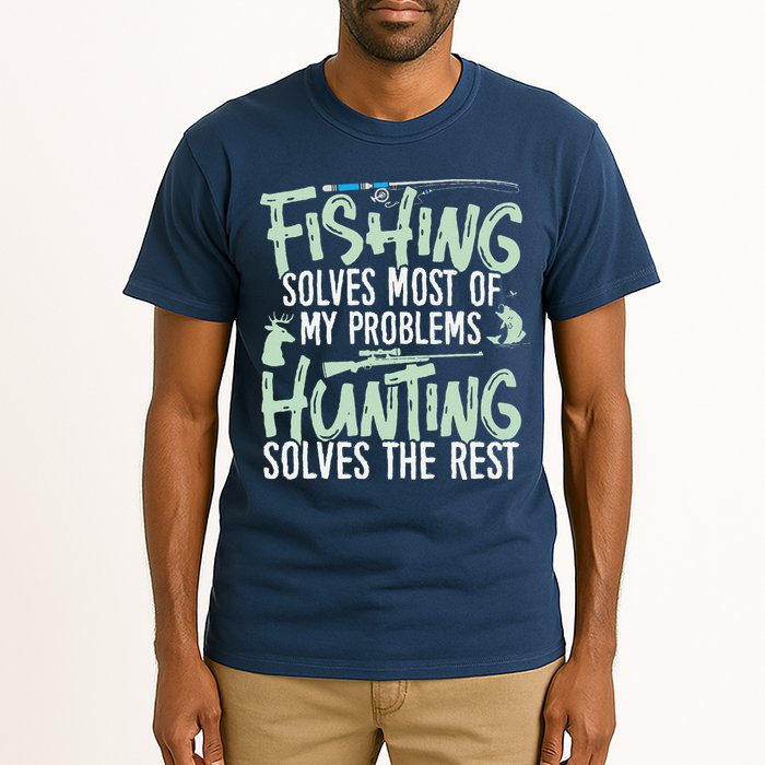 Funny Fishing & Hunting Fishing Solves My Problems Tall T-Shirt