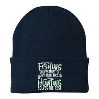 Funny Fishing & Hunting Fishing Solves My Problems Beanie