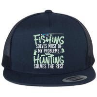 Funny Fishing & Hunting Fishing Solves My Problems Flatbill Hat