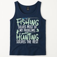 Funny Fishing & Hunting Fishing Solves My Problems Tank Top