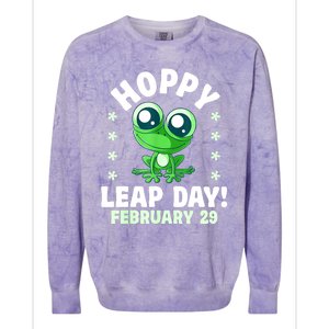 Funny Frog Hoppy Leap Day February 29 Birthday Leap Year Colorblast Crewneck Sweatshirt