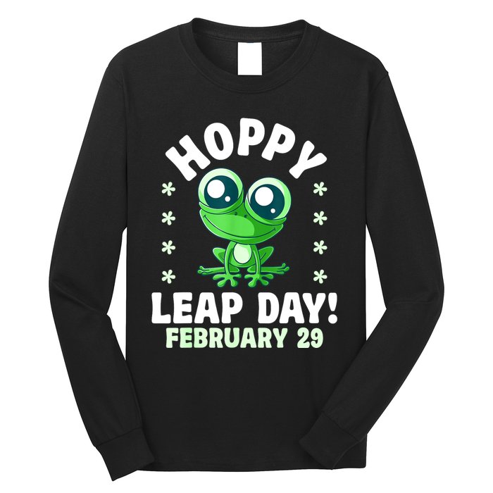 Funny Frog Hoppy Leap Day February 29 Birthday Leap Year Long Sleeve Shirt