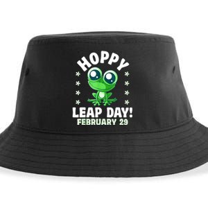 Funny Frog Hoppy Leap Day February 29 Birthday Leap Year Sustainable Bucket Hat