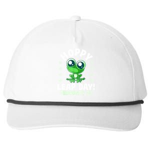 Funny Frog Hoppy Leap Day February 29 Birthday Leap Year Snapback Five-Panel Rope Hat