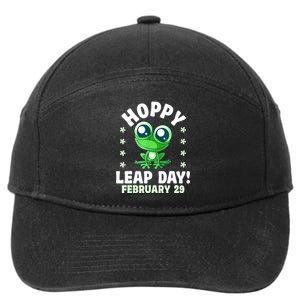 Funny Frog Hoppy Leap Day February 29 Birthday Leap Year 7-Panel Snapback Hat