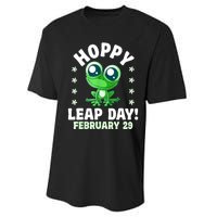 Funny Frog Hoppy Leap Day February 29 Birthday Leap Year Performance Sprint T-Shirt