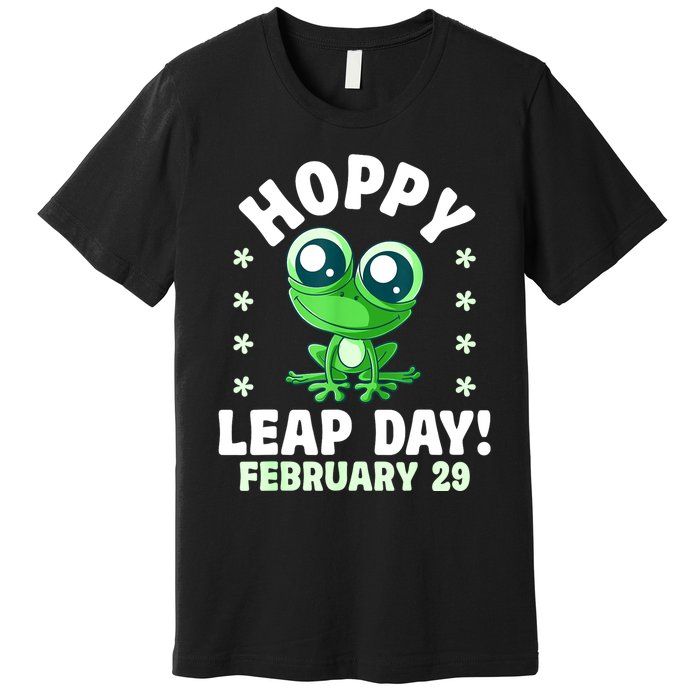 Funny Frog Hoppy Leap Day February 29 Birthday Leap Year Premium T-Shirt