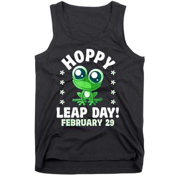 Funny Frog Hoppy Leap Day February 29 Birthday Leap Year Tank Top