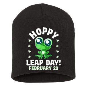 Funny Frog Hoppy Leap Day February 29 Birthday Leap Year Short Acrylic Beanie