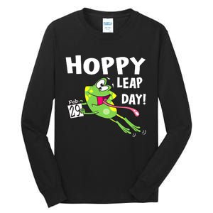 Funny Frog Hoppy Leap Day February 29 Leap Year Birthday Tall Long Sleeve T-Shirt