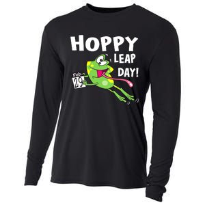 Funny Frog Hoppy Leap Day February 29 Leap Year Birthday Cooling Performance Long Sleeve Crew