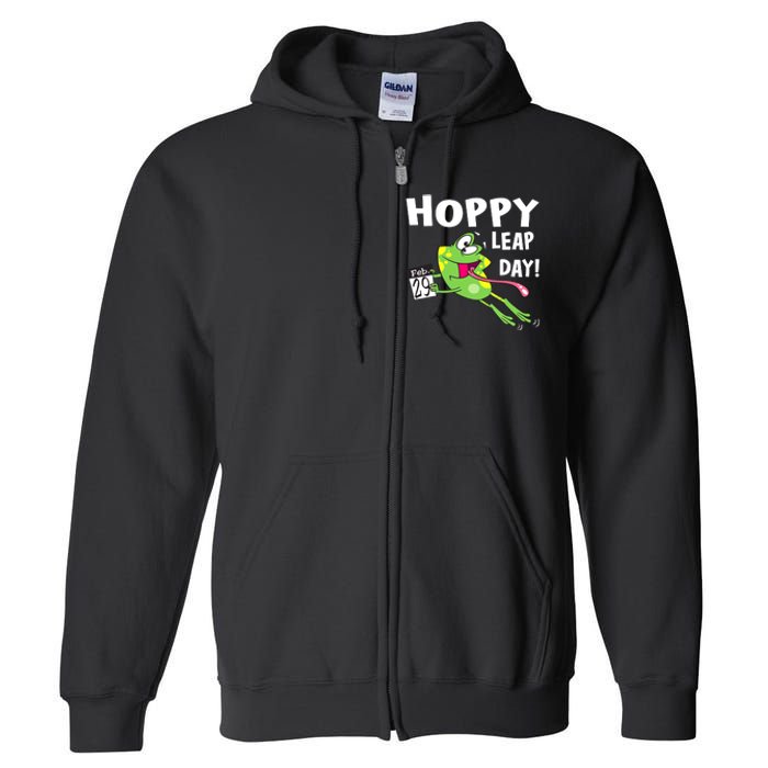 Funny Frog Hoppy Leap Day February 29 Leap Year Birthday Full Zip Hoodie