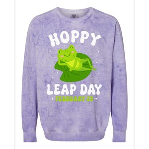 Funny Frog Hoppy Leap Day February 29 Birthday Leap Year Colorblast Crewneck Sweatshirt