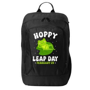 Funny Frog Hoppy Leap Day February 29 Birthday Leap Year City Backpack