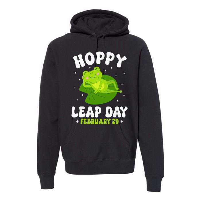 Funny Frog Hoppy Leap Day February 29 Birthday Leap Year Premium Hoodie