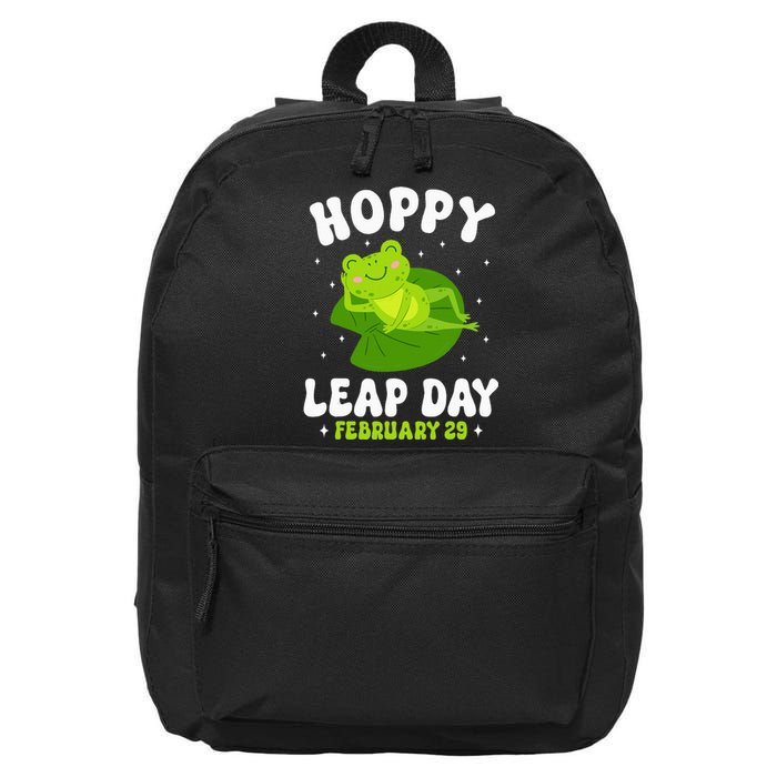 Funny Frog Hoppy Leap Day February 29 Birthday Leap Year 16 in Basic Backpack