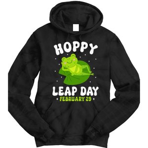 Funny Frog Hoppy Leap Day February 29 Birthday Leap Year Tie Dye Hoodie