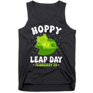 Funny Frog Hoppy Leap Day February 29 Birthday Leap Year Tank Top