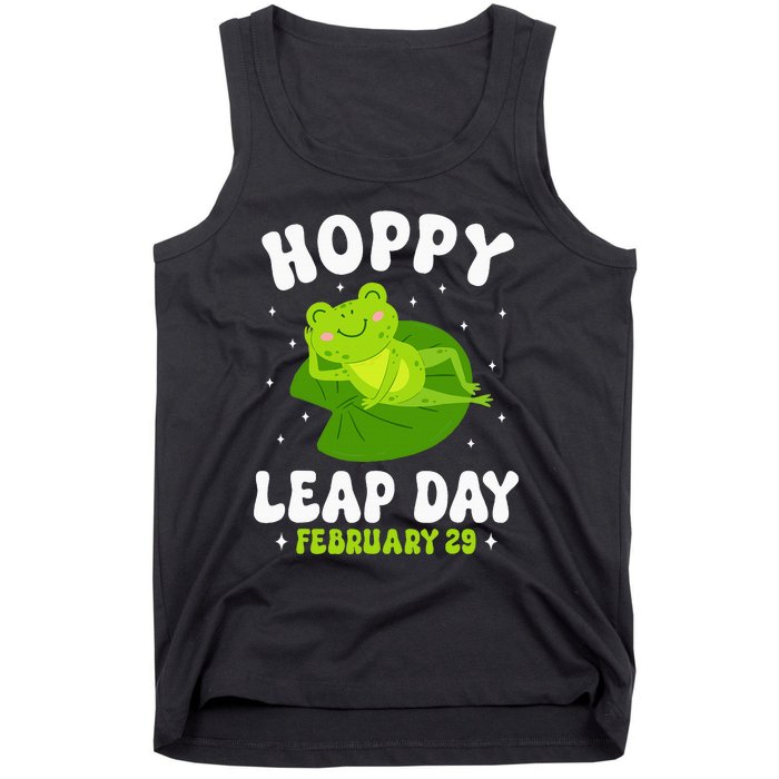 Funny Frog Hoppy Leap Day February 29 Birthday Leap Year Tank Top