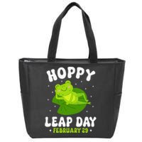 Funny Frog Hoppy Leap Day February 29 Birthday Leap Year Zip Tote Bag