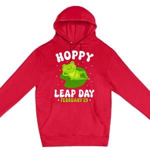 Funny Frog Hoppy Leap Day February 29 Birthday Leap Year Premium Pullover Hoodie