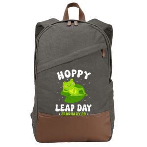 Funny Frog Hoppy Leap Day February 29 Birthday Leap Year Cotton Canvas Backpack