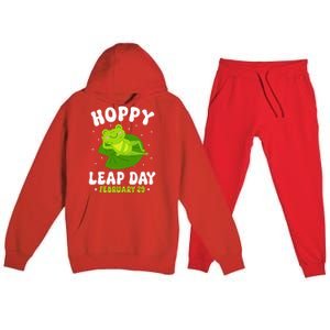 Funny Frog Hoppy Leap Day February 29 Birthday Leap Year Premium Hooded Sweatsuit Set