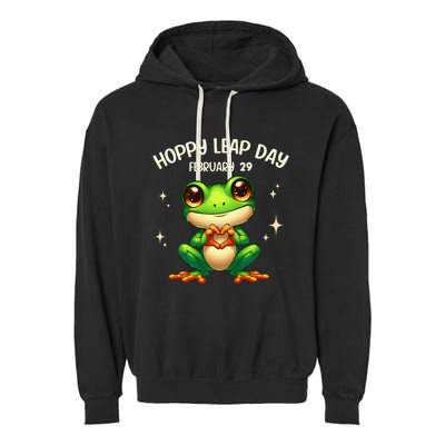 Funny Frog Hoppy Leap Day February 29 Hoppy Leap Day Garment-Dyed Fleece Hoodie