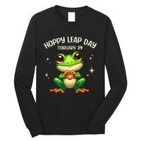 Funny Frog Hoppy Leap Day February 29 Hoppy Leap Day Long Sleeve Shirt