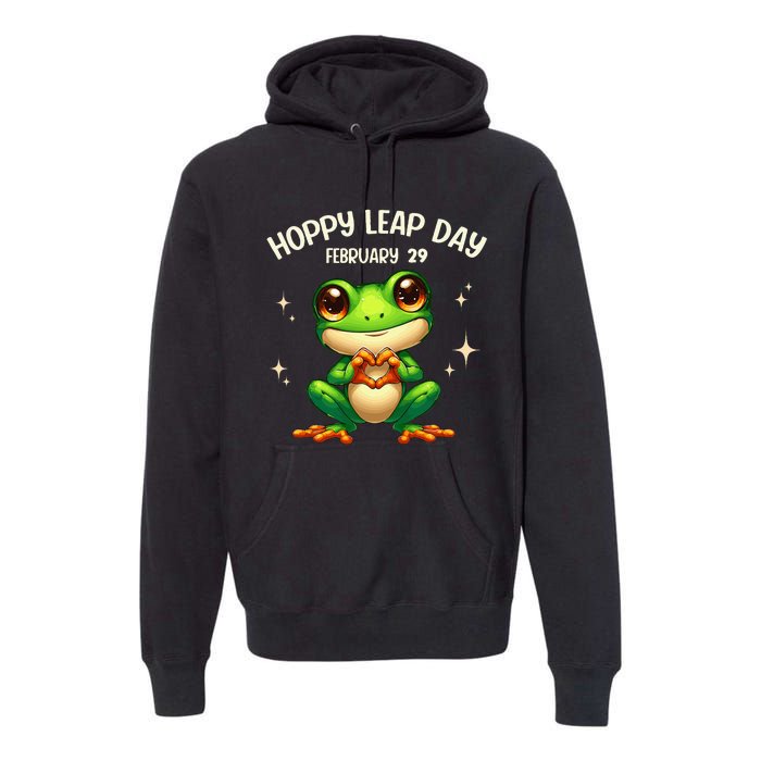 Funny Frog Hoppy Leap Day February 29 Hoppy Leap Day Premium Hoodie