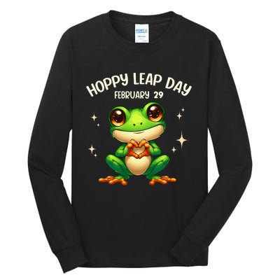 Funny Frog Hoppy Leap Day February 29 Hoppy Leap Day Tall Long Sleeve T-Shirt