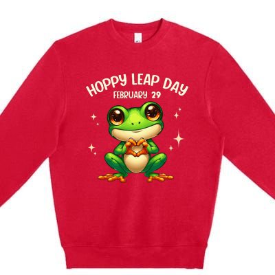 Funny Frog Hoppy Leap Day February 29 Hoppy Leap Day Premium Crewneck Sweatshirt