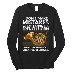 Funny French Horn Art Hornist Instrument Lover Long Sleeve Shirt