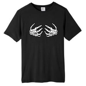 Funny Funny Halloween Touchy Chest Skeleton Hands Human Skeleton Tall Fusion ChromaSoft Performance T-Shirt