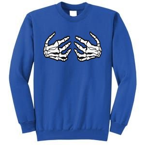 Funny Funny Halloween Touchy Chest Skeleton Hands Human Skeleton Tall Sweatshirt