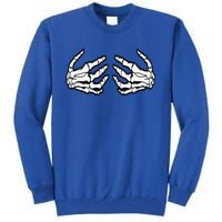 Funny Funny Halloween Touchy Chest Skeleton Hands Human Skeleton Tall Sweatshirt