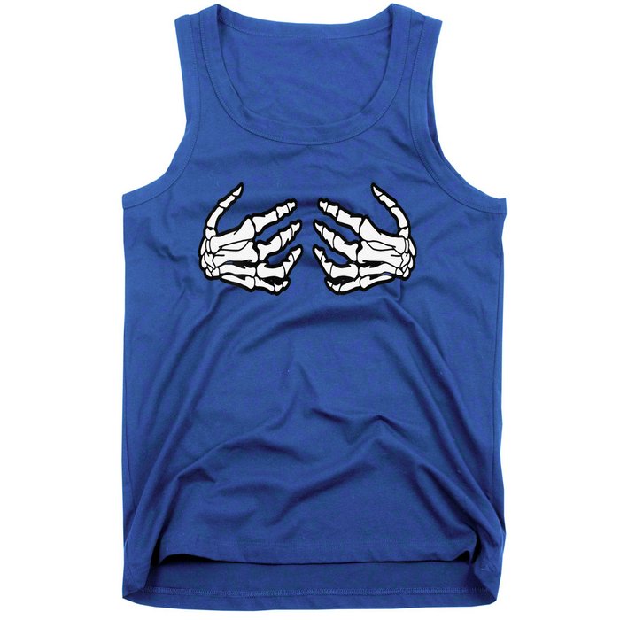 Funny Funny Halloween Touchy Chest Skeleton Hands Human Skeleton Tank Top