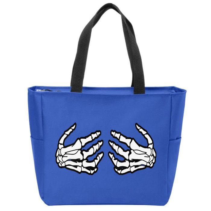 Funny Funny Halloween Touchy Chest Skeleton Hands Human Skeleton Zip Tote Bag