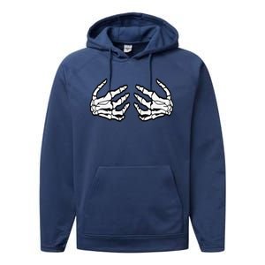 Funny Funny Halloween Touchy Chest Skeleton Hands Human Skeleton Performance Fleece Hoodie