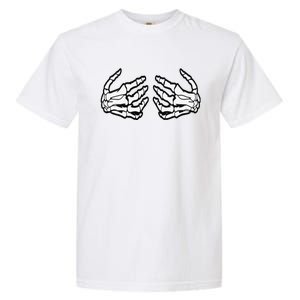 Funny Funny Halloween Touchy Chest Skeleton Hands Human Skeleton Garment-Dyed Heavyweight T-Shirt