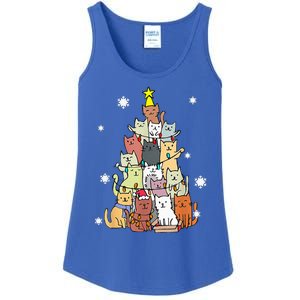 Festive Feline Holiday Decor Hilarious Cat Christmas Sweater Ladies Essential Tank