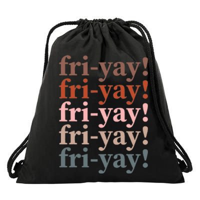 Friyay Funny Happy Friday Teacher Drawstring Bag